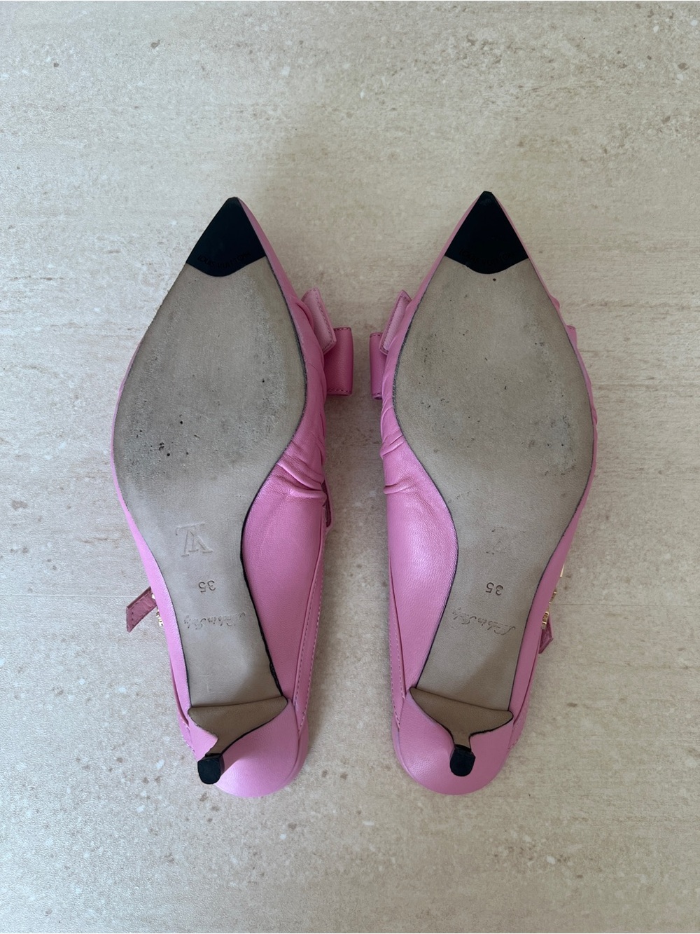 Louis Vuitton Pink Bow Pointed-Toe Slingback Mules - Picture 6 of 11